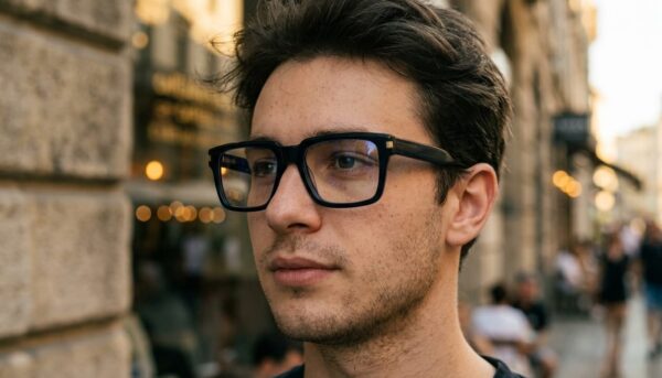 Black Rectangular Eyeglass Frame