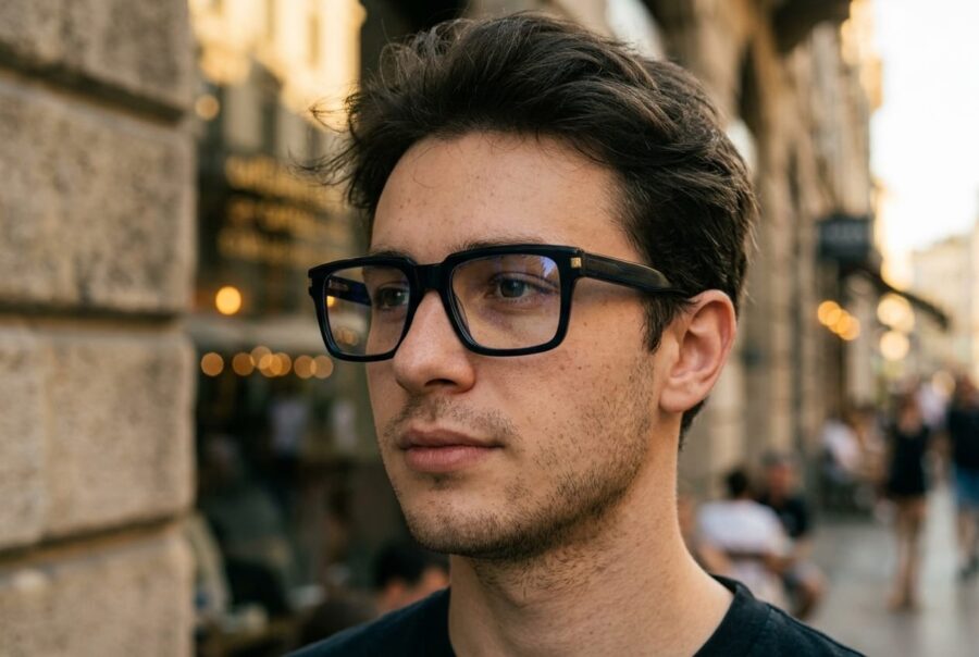Black Rectangular Eyeglass Frame