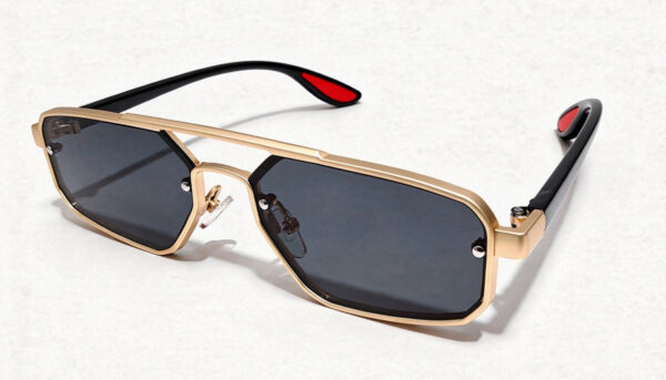 Gold Rectangular Sunglasses