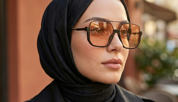 Geometric Amber Gradient Sunglasses