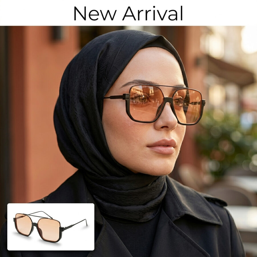 Geometric Amber Gradient Sunglasses